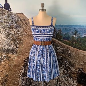 LOFT women’s blue and white printed sundress